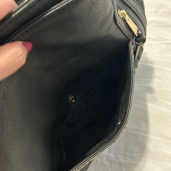 Steve Madden Black Faux Leather Bag Gold Hardware & Studs - Picture 8 of 14